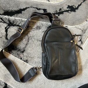 Black Leather Crossbody Bag